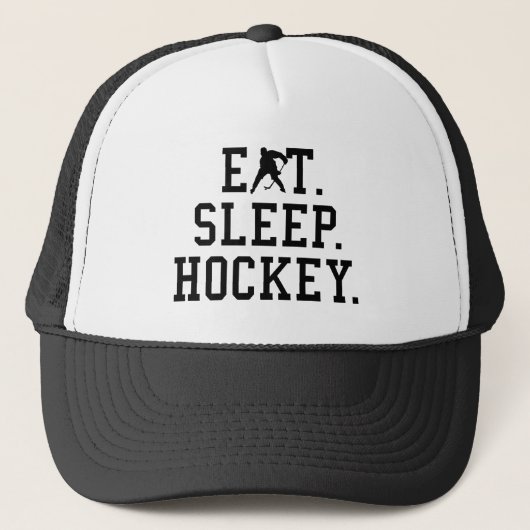 Eat Sleep Hockey - Hockey Liebhaber Truckerkappe (Vorderseite)