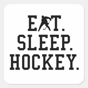 Eat Sleep Hockey - Hockey Lovers Hoodie Quadratischer Aufkleber