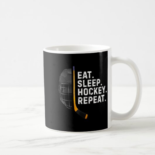 Eat Sleep Hockey Repea Funny Cool Hockey Player Kaffeetasse (Rechts)