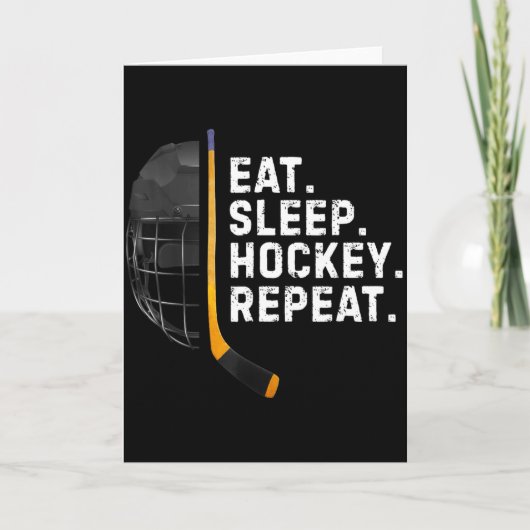Eat Sleep Hockey Repea Funny Cool Hockey Player Karte (Vorderseite)