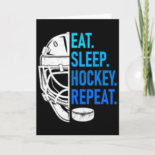 Eat Sleep Hockey Repeat Athleten Enthusiasten Wint Karte