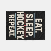 Eat Sleep Hockey Repeat Funny Player Fan Quote  Fleecedecke (Vorderseite (Horizontal))