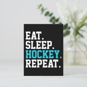 Eat Sleep Hockey Repeat - Hockey Liebhaber Postkarte
