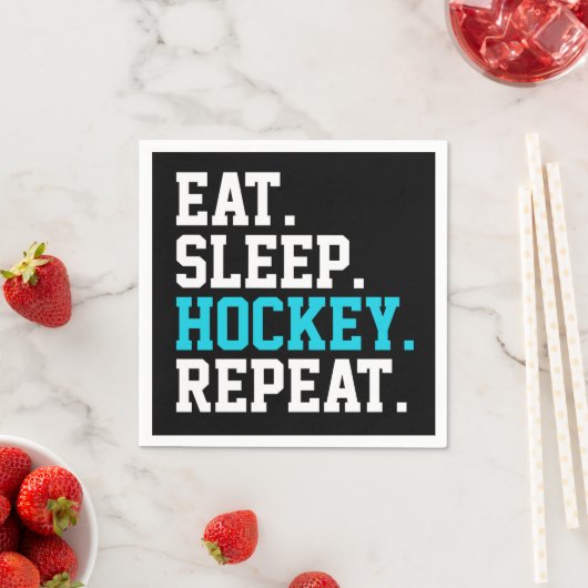 Eat Sleep Hockey Repeat - Hockey Liebhaber Serviette (Beispiel)