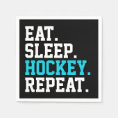 Eat Sleep Hockey Repeat - Hockey Liebhaber Serviette (Vorderseite)