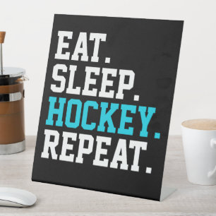Eat Sleep Hockey Repeat - Hockey Liebhaber Sockelschild