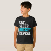 Eat Sleep Hockey Repeat - Hockey Liebhaber T-Shirt (Vorne ganz)