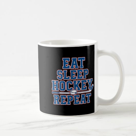 Eat Sleep Hockey Repeat Ice Hockey For Teens Kids Kaffeetasse (Rechts)
