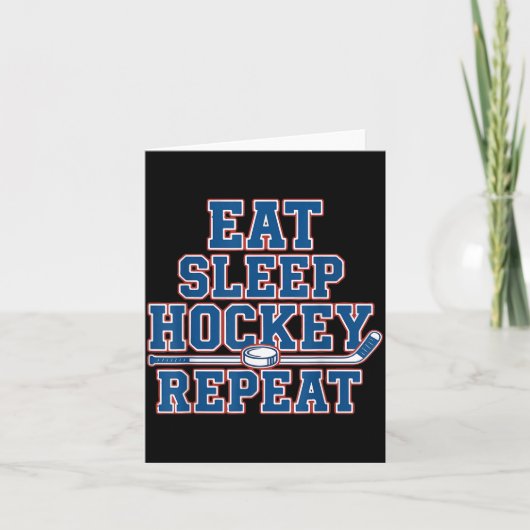 Eat Sleep Hockey Repeat Ice Hockey For Teens Kids  Karte (Vorderseite)
