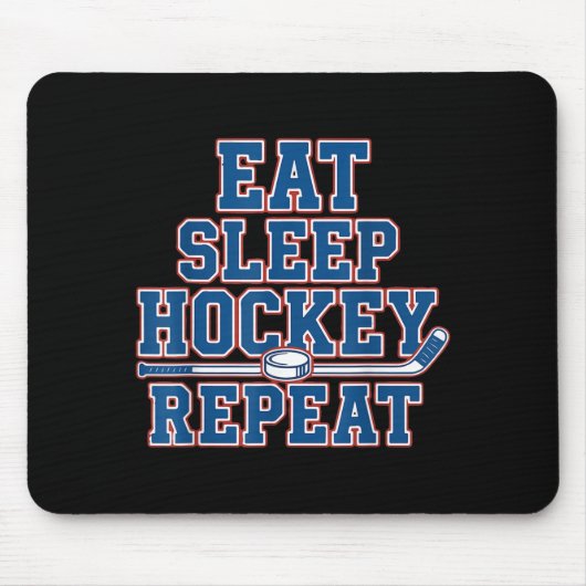Eat Sleep Hockey Repeat Ice Hockey For Teens Kids Mousepad (Vorne)