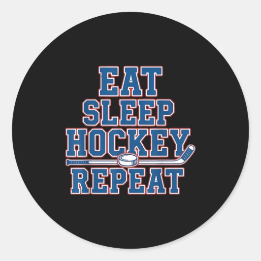 Eat Sleep Hockey Repeat Ice Hockey For Teens Kids  Runder Aufkleber (Vorderseite)