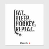 Eat Sleep Hockey Repeat Sticker (Blatt)