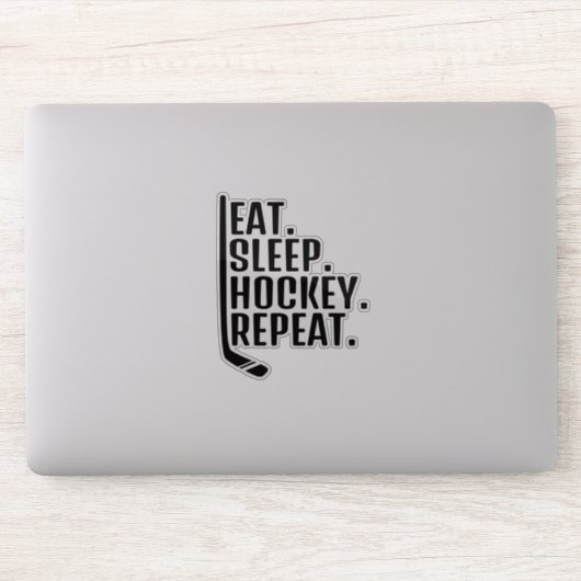 Eat Sleep Hockey Repeat Sticker (Computer)