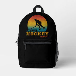 Eat Sleep Hockey Wiederholung Bedruckter Rucksack