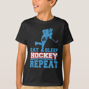 Eat Sleep Hockey Wiederholung Funny für Hockey Sp T-Shirt