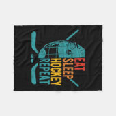 Eat Sleep Hockey Wiederholung Hockey Spaß Eishocke Fleecedecke (Vorderseite (Horizontal))