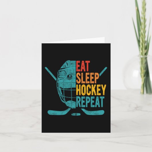 Eat Sleep Hockey Wiederholung Hockey Spaß Eishocke Karte (Vorderseite)