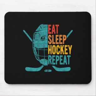 Eat Sleep Hockey Wiederholung Hockey Spaß Eishocke Mousepad