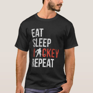 Eat Sleep Hockey Wiederholung Jugend Eishockey T-Shirt