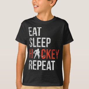 Eat Sleep Hockey Wiederholung Jugend Eishockey T-Shirt