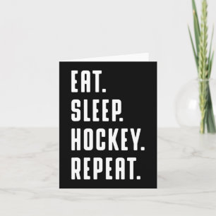 Eat Sleep Hockey Wiederholung lustige Grafik für F Karte