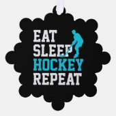 Eat Sleep Hockey Wiederholung Ornament Karte (Vorderseite)