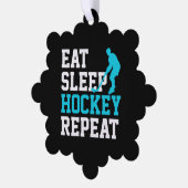 Eat Sleep Hockey Wiederholung Ornament Karte (Linke Ecke)