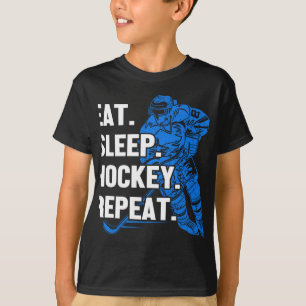 Eat Sleep Hockey Wiederholung T-Shirt