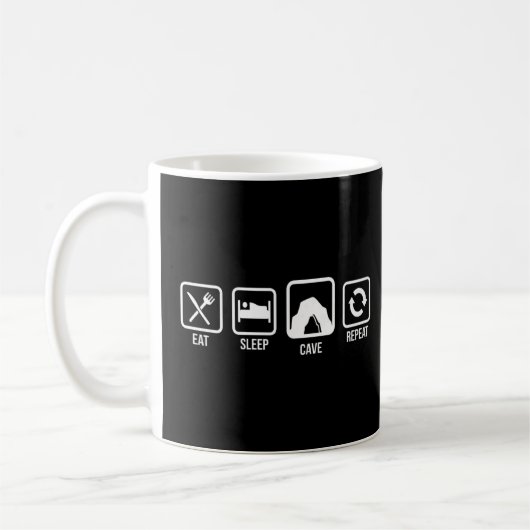 Eat Sleep Höhle Wiederholung Höhlenspeläologie Spe Kaffeetasse (Links)