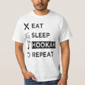 Eat Sleep Hookah Wiederholung , Funny Hookah Liebh T-Shirt (Vorderseite)