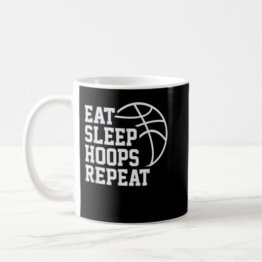 Eat Sleep Hoops Repeat Funny Saying Quote Basketba Kaffeetasse (Links)