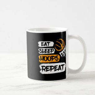 Eat Sleep Hoops Wiederholen Vintag Bysketbyll Spri Kaffeetasse