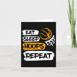 Eat Sleep Hoops Wiederholen Vintag Bysketbyll Spri Karte