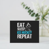 Eat Sleep Ice Hockey Sports Ice Hockey Player Gift Postkarte (Stehend Vorderseite)