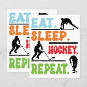Eat Sleep Ice Hockey Wiederholung (Vorne/Hinten)