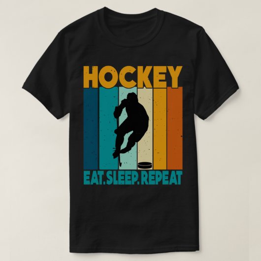 Eat Sleep Ice Hockey Wiederholung 6 T-Shirt (Design vorne)