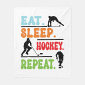 Eat Sleep Ice Hockey Wiederholung Fleecedecke (Vorderseite)