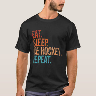 Eat Sleep Ice Hockey Wiederholung Funny Vintag Ice T-Shirt