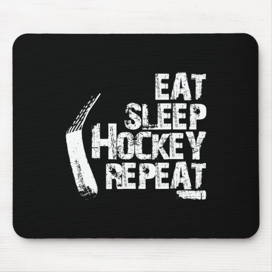 Eat Sleep Ice Hockey Wiederholung Vintages Geschen Mousepad (Vorne)