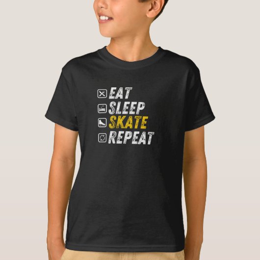 Eat Sleep Ice Skaten - Funny Skaten T-Shirt (Vorderseite)