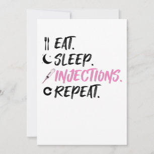 Eat Sleep Injections Repeat Nurse Inject Feiertagskarte