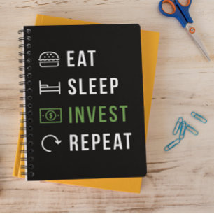 EAT SLEEP INVEST REPEAT STOCK MARKET NOTIZBLOCK