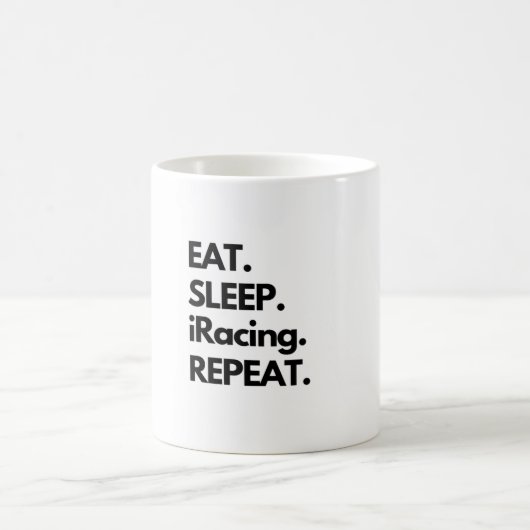 Eat Sleep iRacing Wiederholung Kaffeetasse (Mittel)