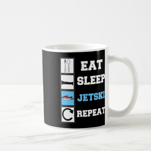 Eat Sleep Jetski Repeat Funny Jet Ski Kaffeetasse (Rechts)