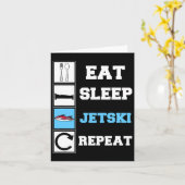 Eat Sleep Jetski Repeat Funny Jet Ski Karte (Gelbe Blume)