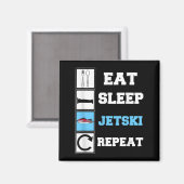 Eat Sleep Jetski Repeat Funny Jet Ski Magnet (Vorderseite/Rückseite)