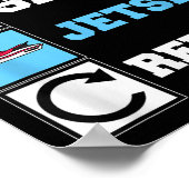 Eat Sleep Jetski Repeat Funny Jet Ski Poster (Ecke)