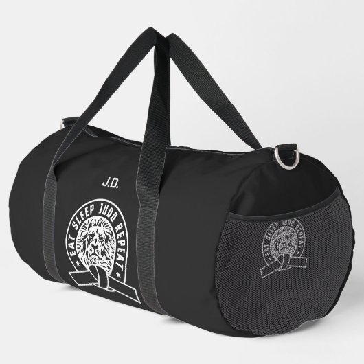 Eat Sleep Judo Wiederholung "Anpassbar" Gi Duffle Bag (Rechte Ecke)