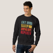 Eat Sleep Jumping Rope Wiederholung Sweatshirt (Vorne ganz)