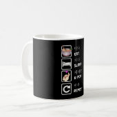 Eat Sleep K-Pop Repeat Music Kpop Fan Kaffeetasse (Vorderseite Links)